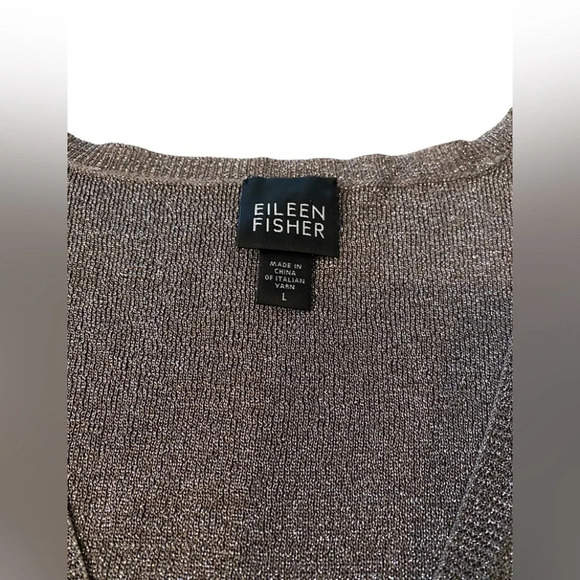 Eileen Fisher Metallic V-Neck Sweater - Picture 4 of 8